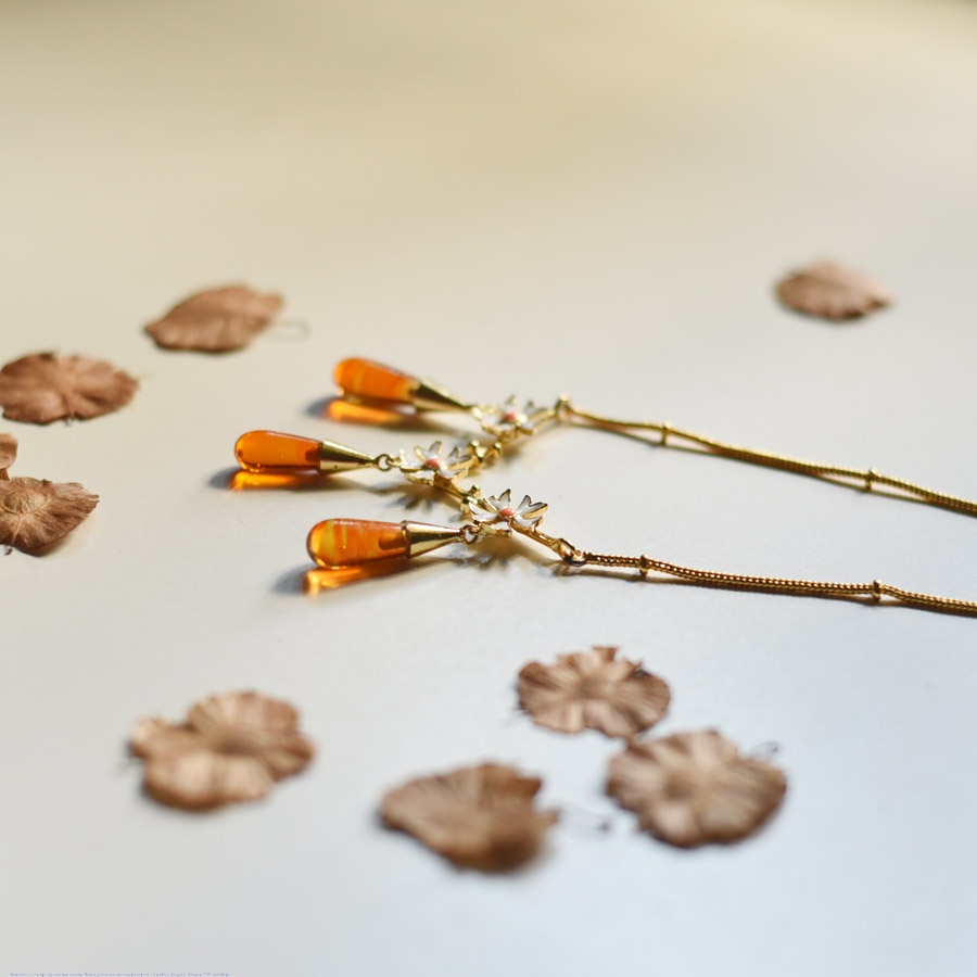 online Handmade designer glass Necklace - Brown 