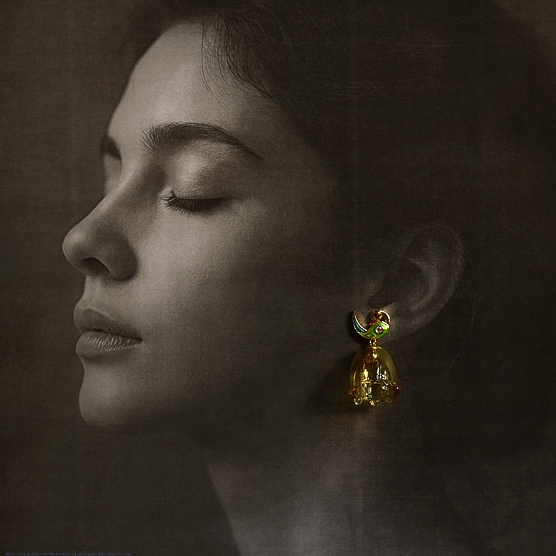 online Handmade designer glass earring - Perrot Jhumka