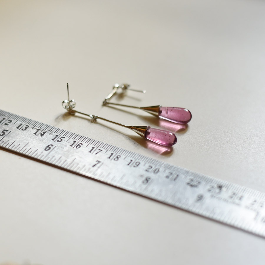 online Handmade designer glass Pink earring