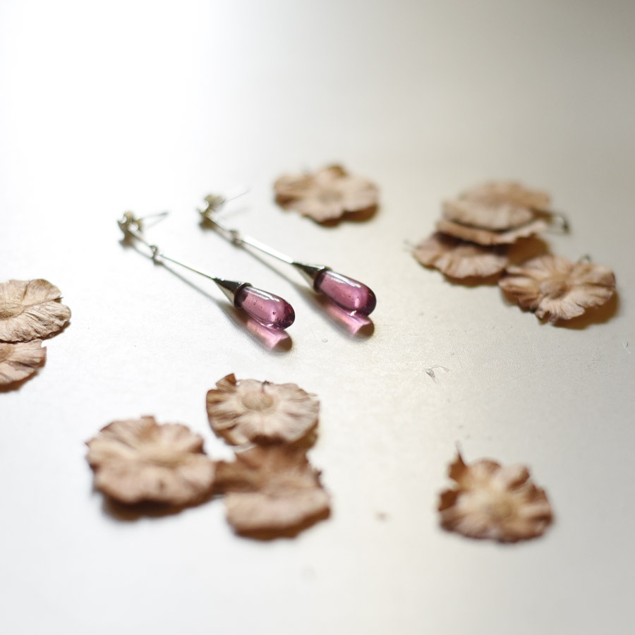 online Handmade designer glass Pink earring