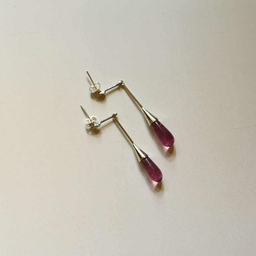 online Handmade designer glass Pink earring