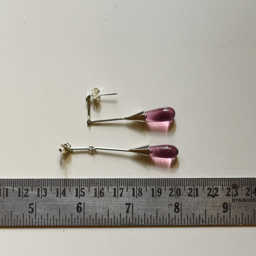 online Handmade designer glass Pink earring