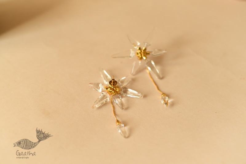 online Transparent Snowflakes Glass Earring