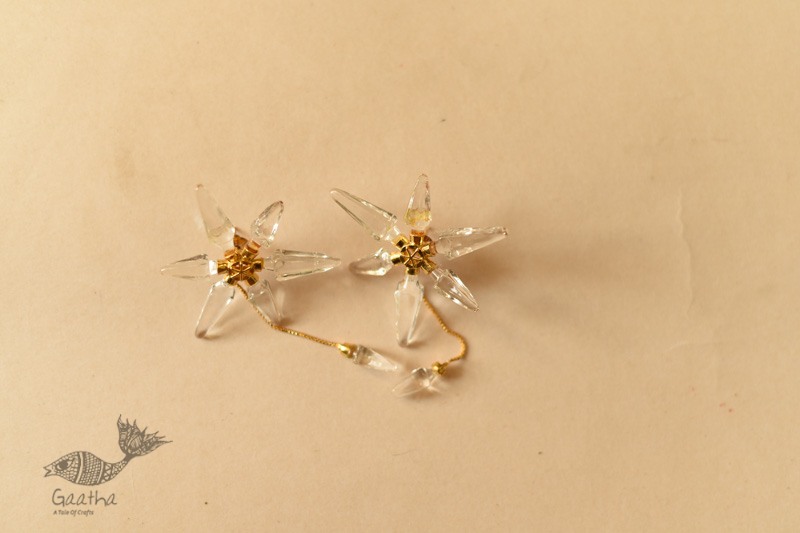 online Transparent Snowflakes Glass Earring