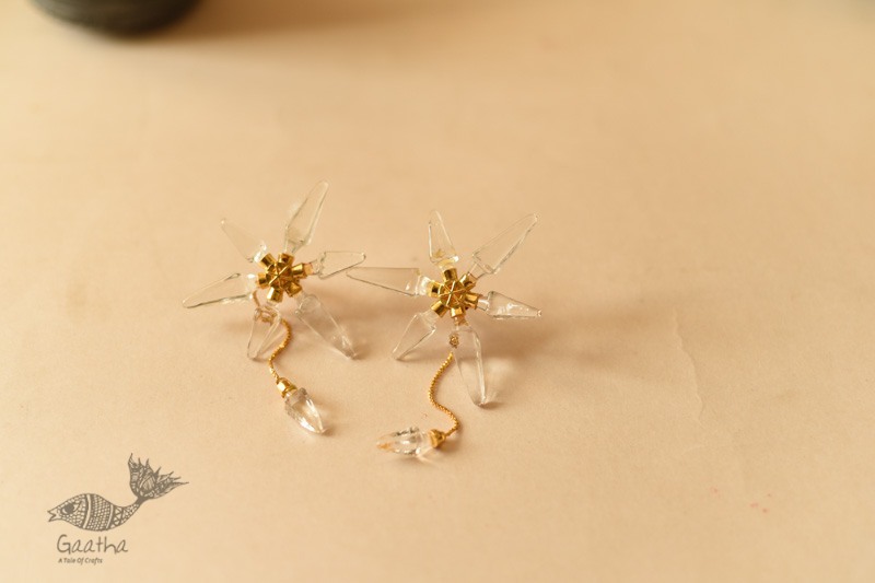 online Transparent Snowflakes Glass Earring