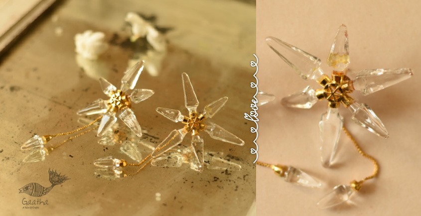 online Transparent Snowflakes Glass Earring