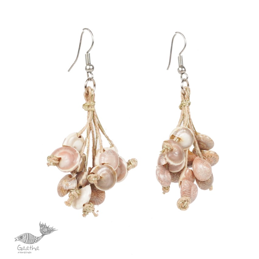 shop online handmade  Jute Shell Earring