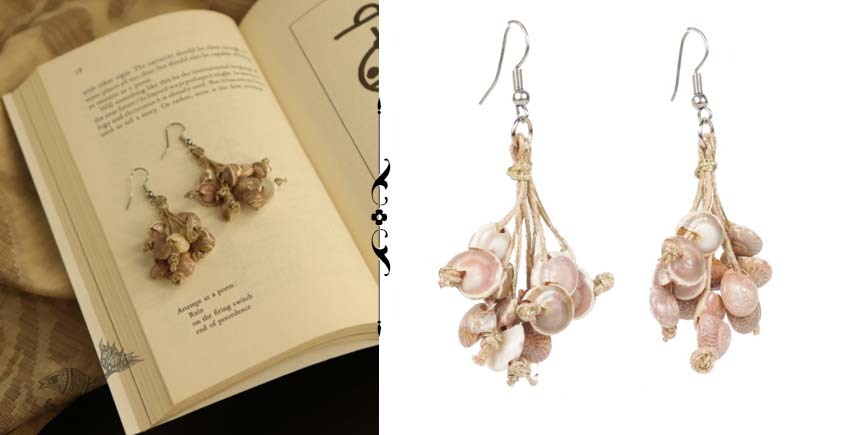 shop online handmade  Jute Shell Earring