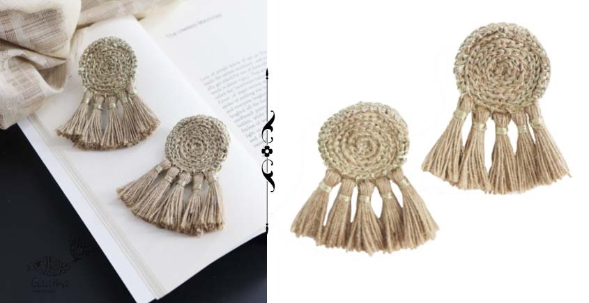 shop online handmade Jute Tassel Earring