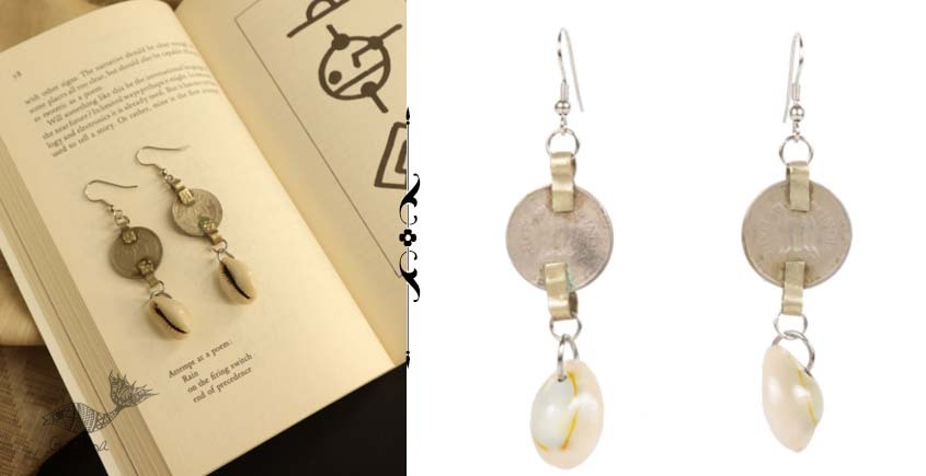 shop online handmade Repurposed Coin & Cowrie Shell Dangler