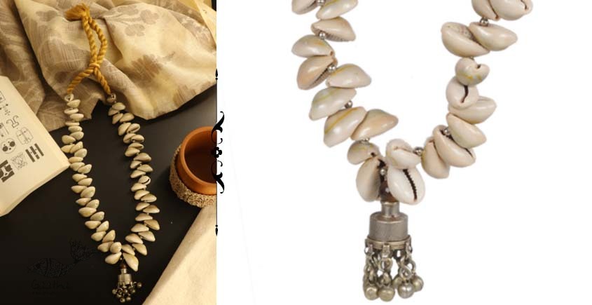shop online handmade tribal Cowrie And Repurposed Metal Necklace