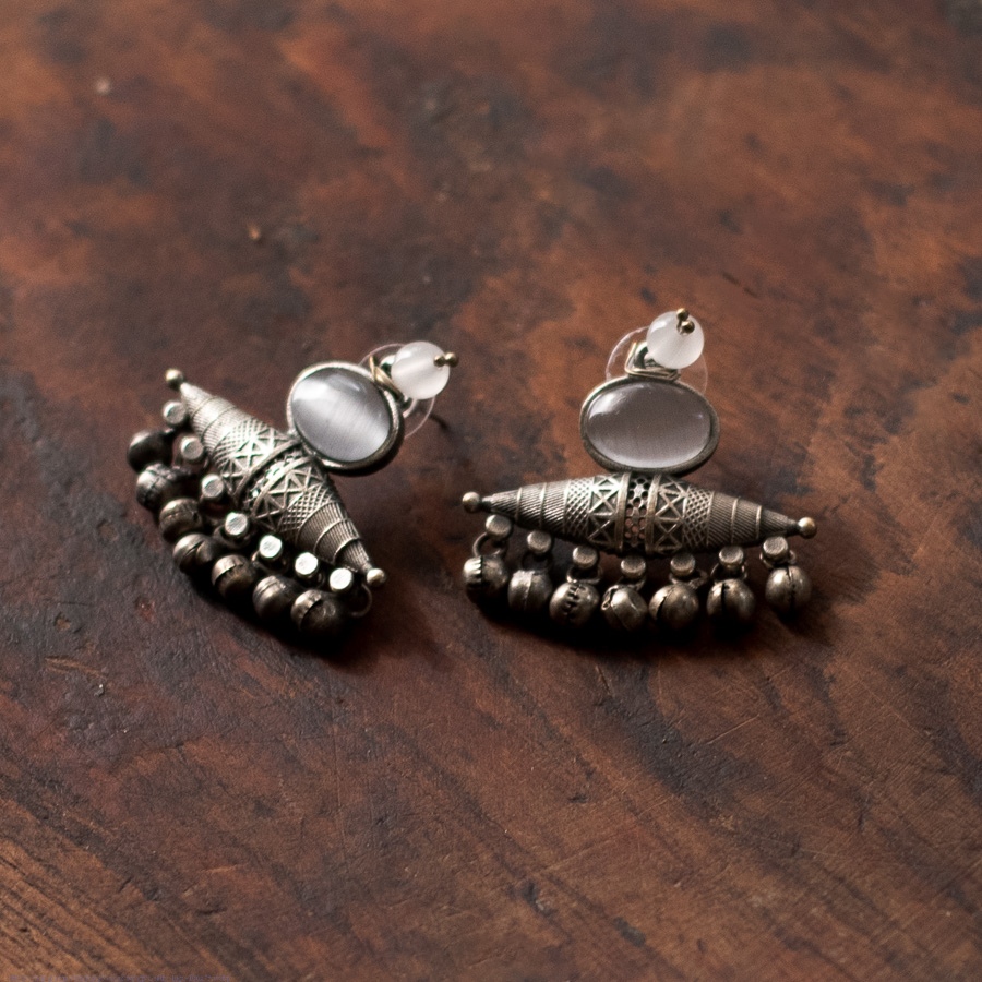 online german silver earrings (Two Color Options yellow/ White)