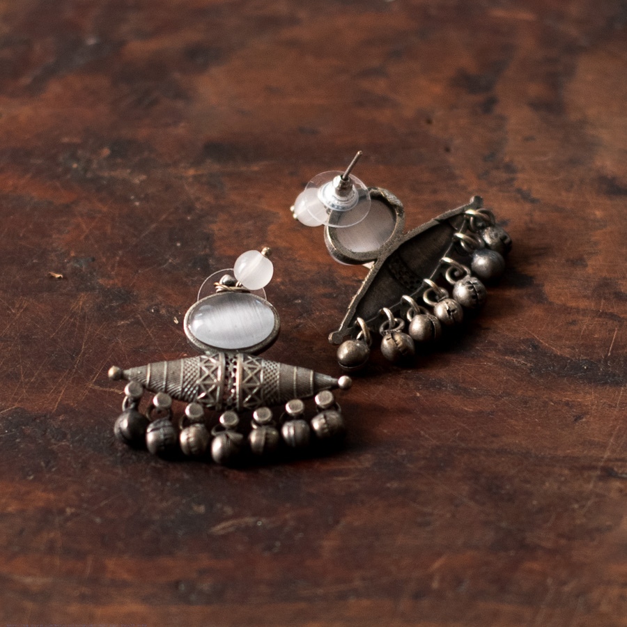 online german silver earrings (Two Color Options yellow/ White)