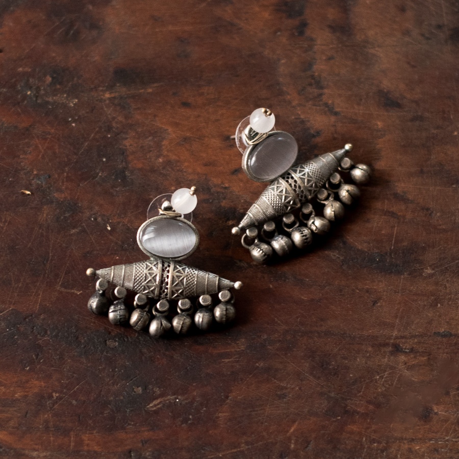 online german silver earrings (Two Color Options yellow/ White)