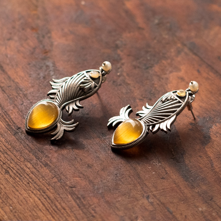 online german silver earrings Four Color Options