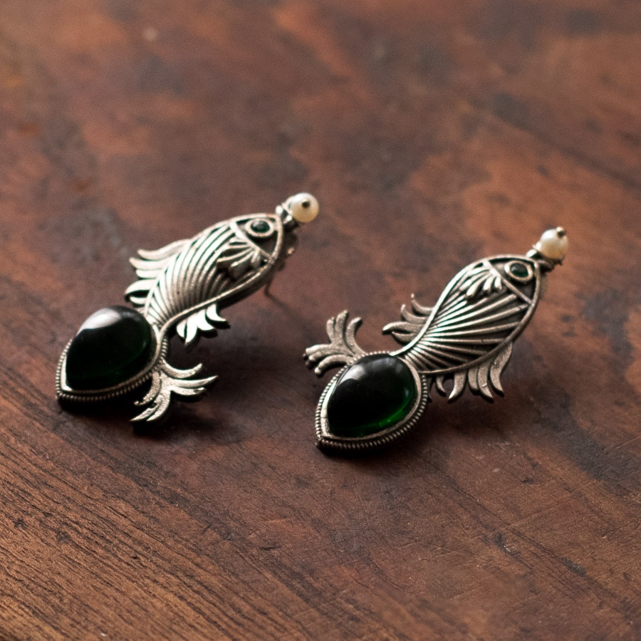 online german silver earrings Four Color Options