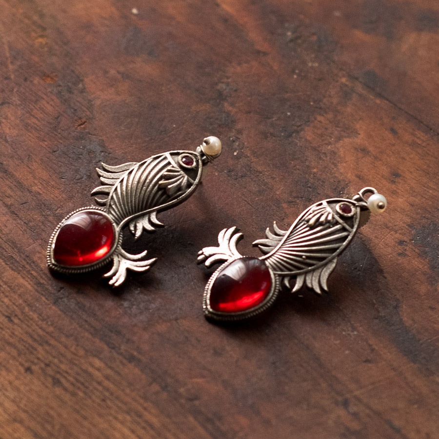 online german silver earrings Four Color Options