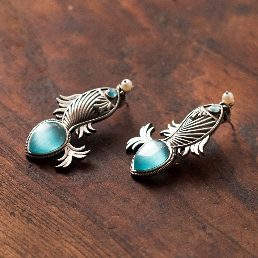 online german silver earrings Four Color Options