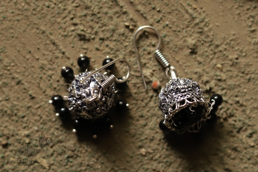 धरा ✽ Antique Finish White Metal ✽ Earring { 3 }