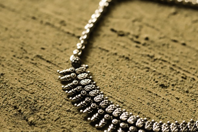 धरा ✽ Antique Finish White Metal ✽ Necklace { 33 }