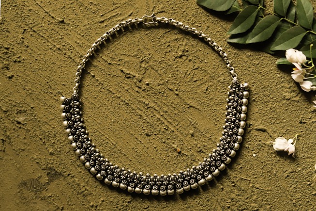 धरा ✽ Antique Finish White Metal ✽ Necklace { 40 }