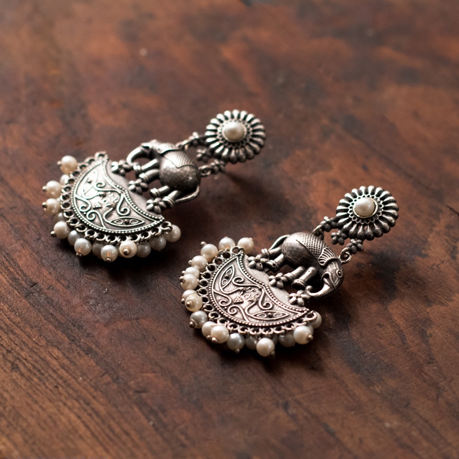 online german silver Long Earring