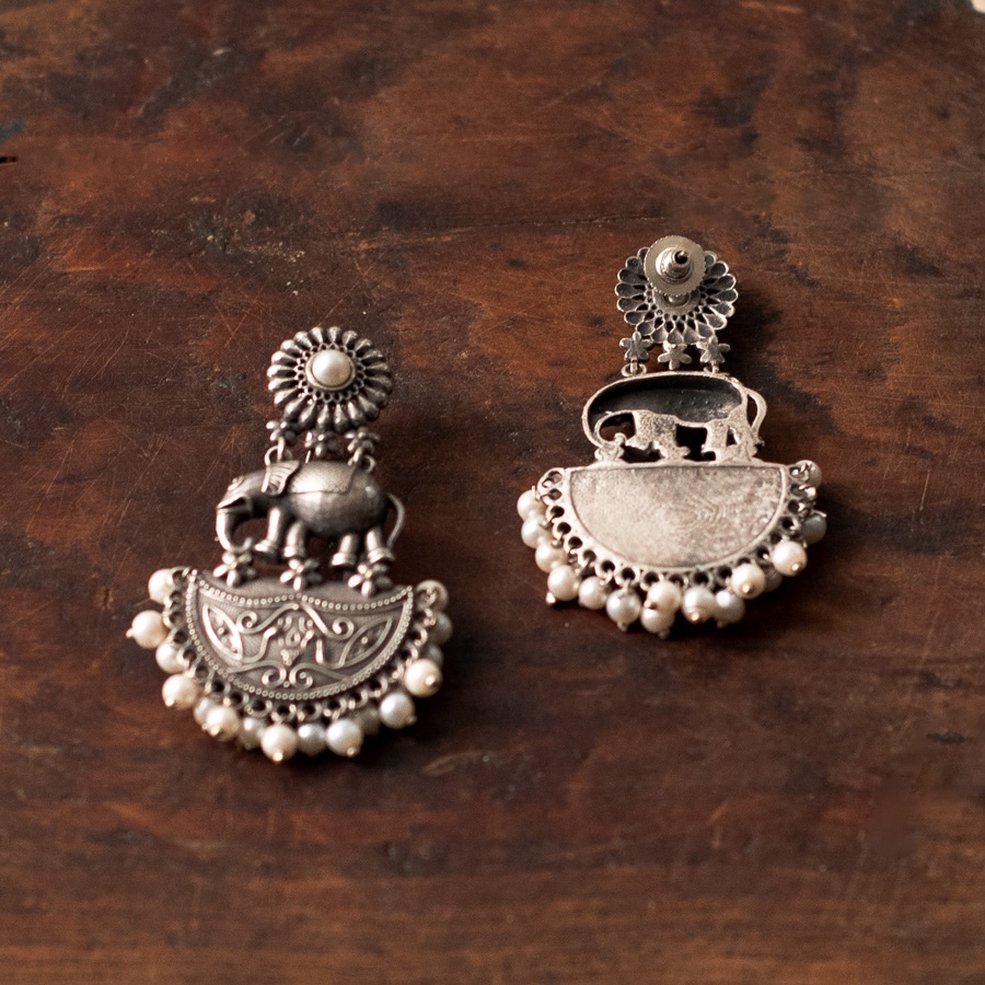 online german silver Long Earring