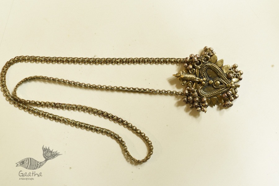 shop Banjara Jewelry - Brass & White Metal Necklace