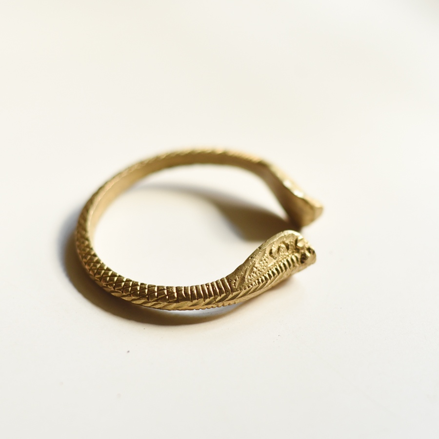 shop Handmade Brass Unisex Solid Kada - Snake