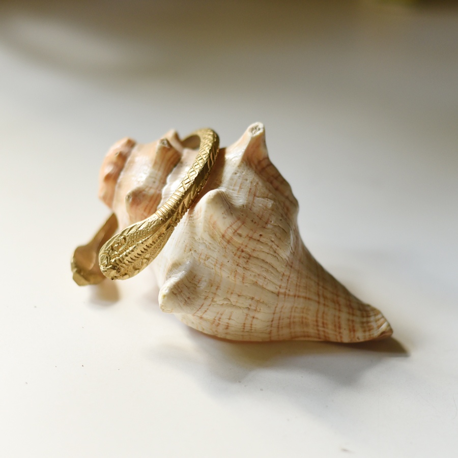 shop Handmade Brass Unisex Solid Kada - Snake