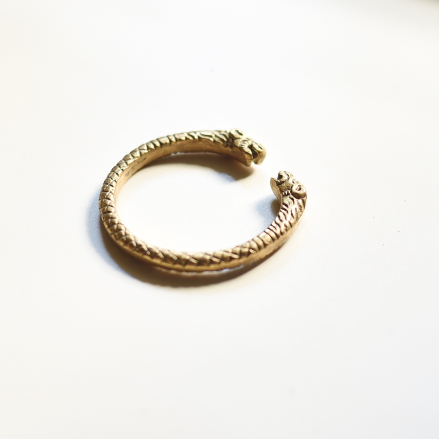 shop Handmade Vintage Solid Brass Kada - Tiger