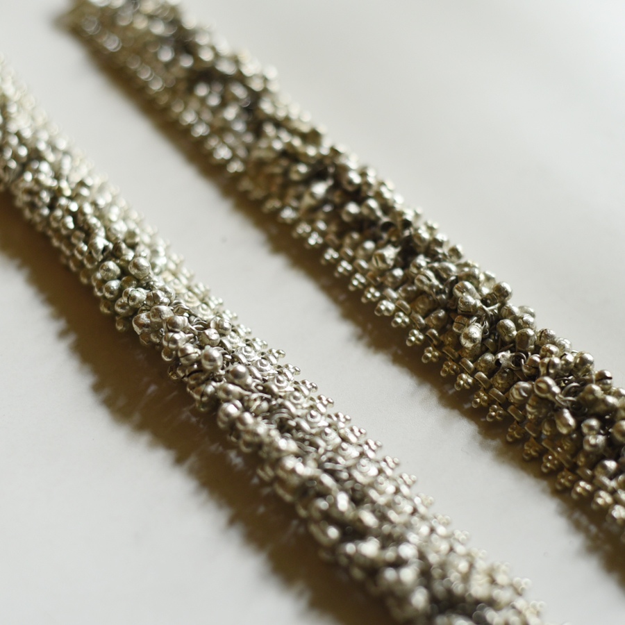 shop Antique Finish - White Metal Ghungru Payal (Pair)