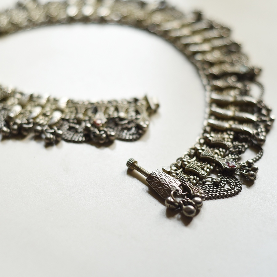 shop Antique Finish - White Metal Payal (Pair)