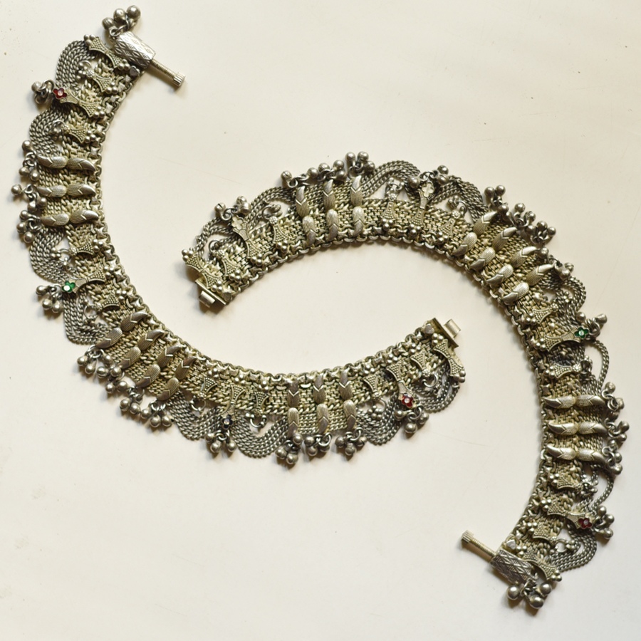 shop Antique Finish - White Metal Payal (Pair)