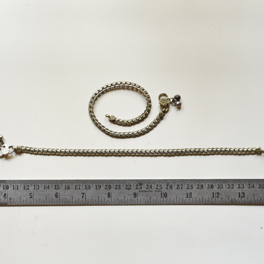shop Antique Finish - White Metal Simple Payal (Pair) 
