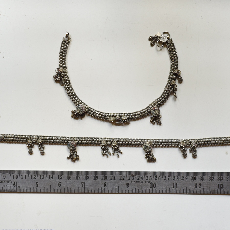 shop Antique Finish - White Metal Payal (Pair)