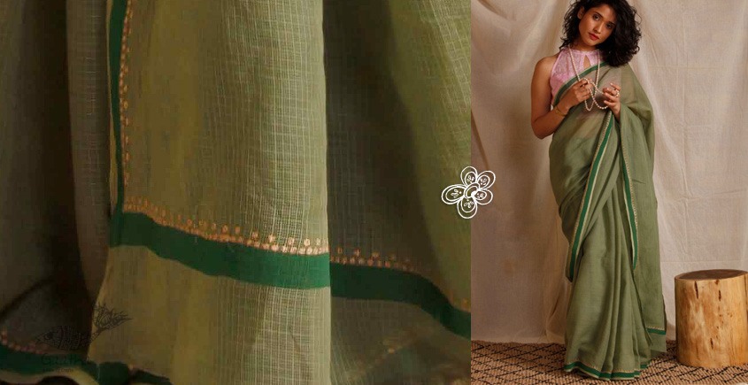 kota silk hand block printed saree