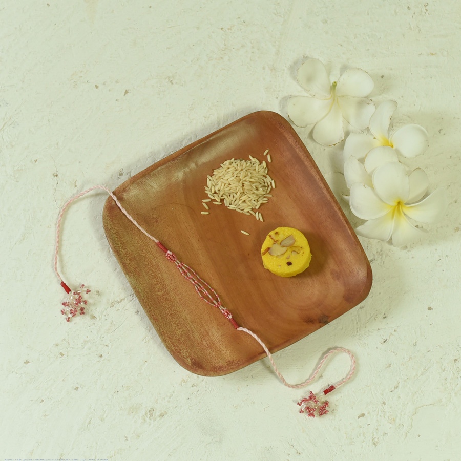 shop Handmade Rakhi - Pink Corel Bhai Rakhi 