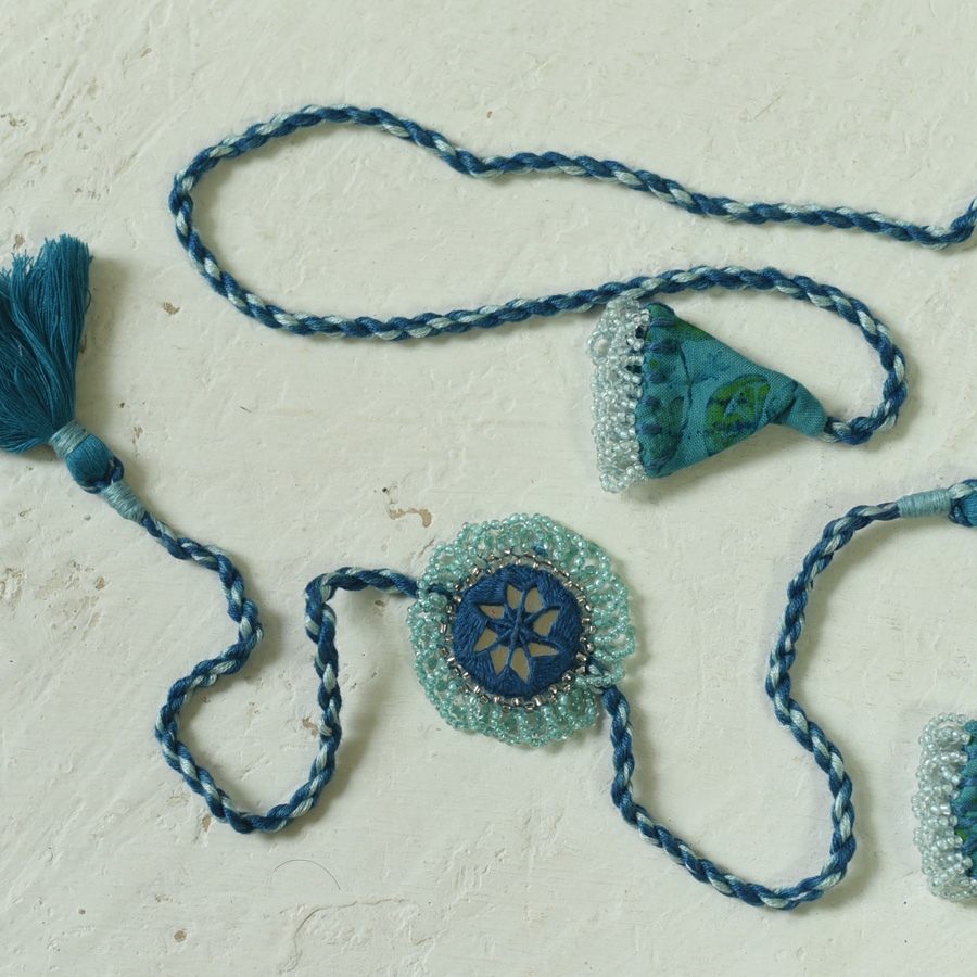 shop Handmade Rakhi - Asmani Jumki Bhai-Bhabhi Rakhi Set