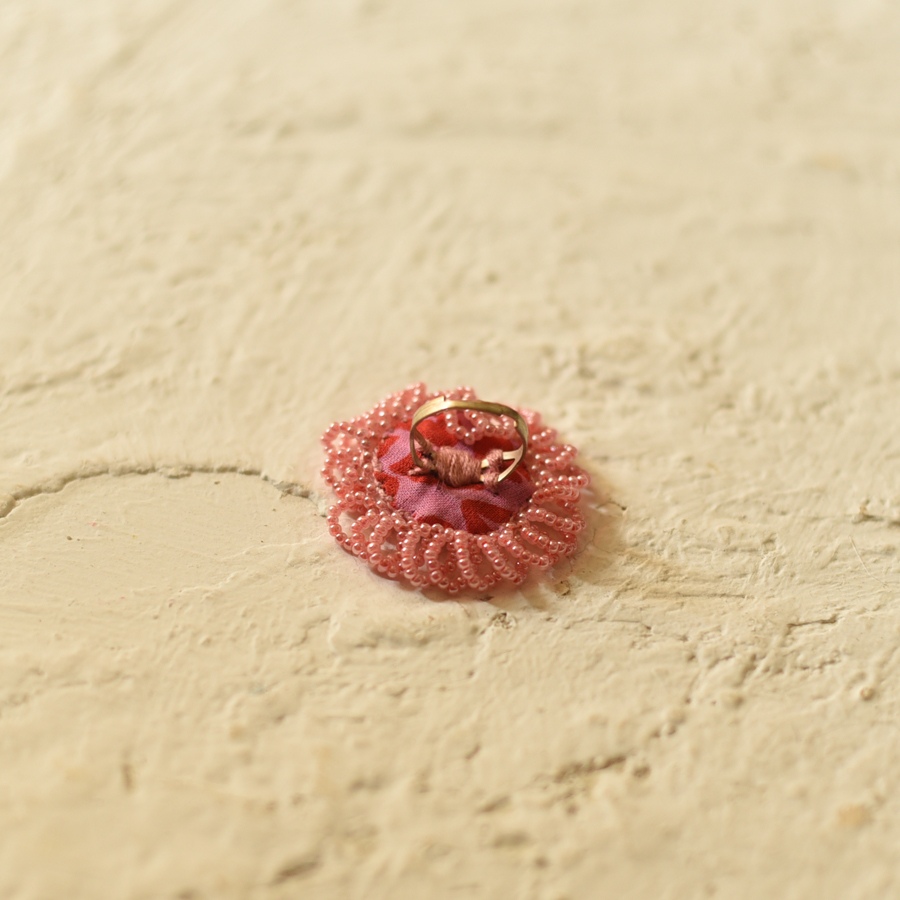 Handmade bead chokar in pink colour
