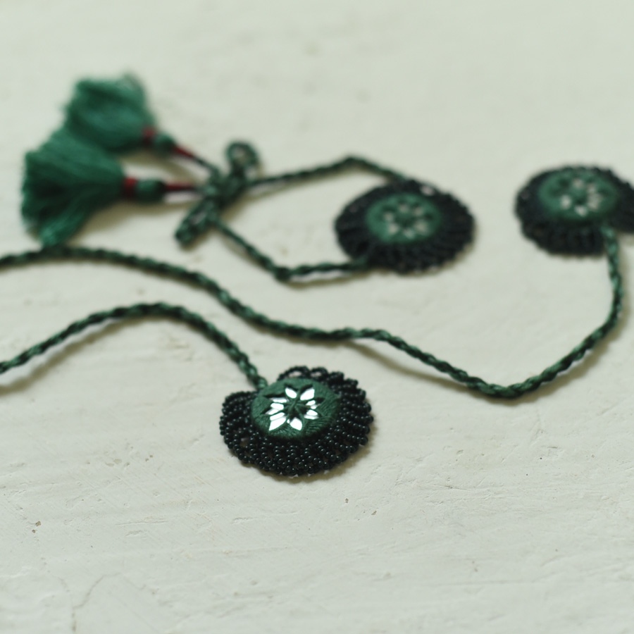 shop Handmade Rakhi - Green Jumki Bhai-Bhabhi Rakhi Set