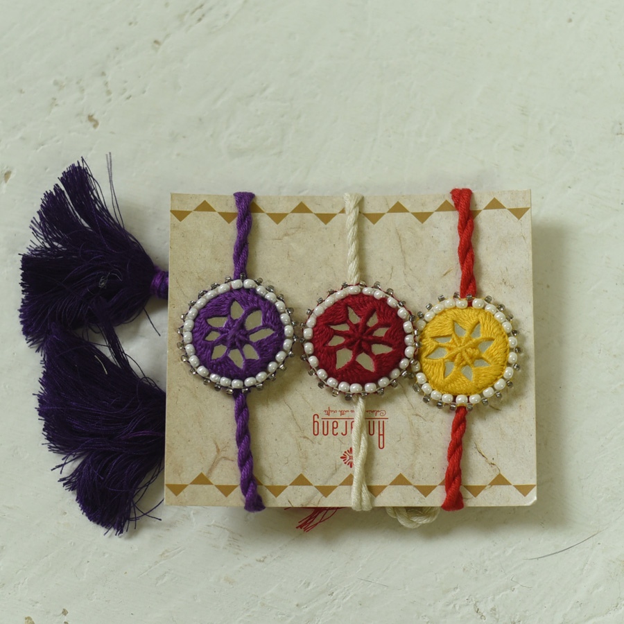 shop Handmade Rakhi - Kajal Rakhis ( Three Color Options )