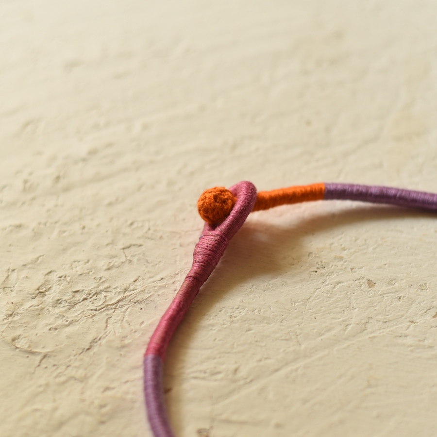 New Design Banjara Embroidered Necklace Orange  & Purple