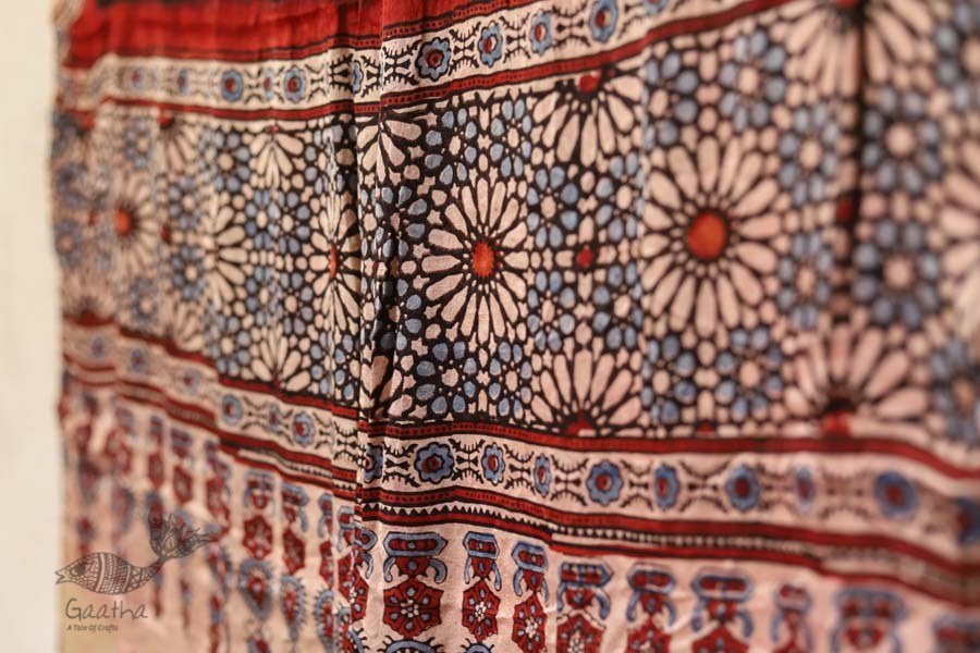 Flavors of fusion | Modal Silk Ajrakh Bandhani Dupatta ❀ 12