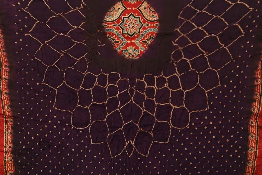 Flavors of fusion | Modal Silk Ajrakh Bandhani Dupatta ❀ 16