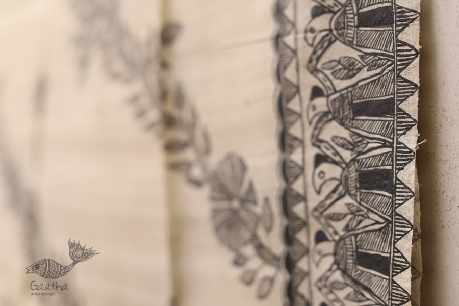 Madhubani ❁ Tussar Silk Hand Painted Dupatta ❁ 5
