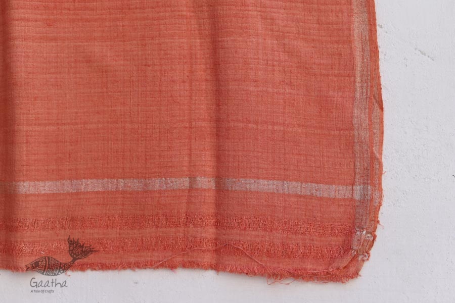 रस्म ☸ Handwoven . Natural Color ☸ Matka Silk Zari Dupatta ☸ 1