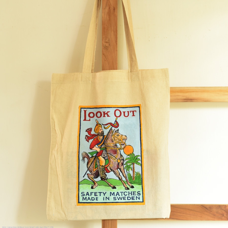 Hand Painted Canvas Bag  ~ Shivaji
