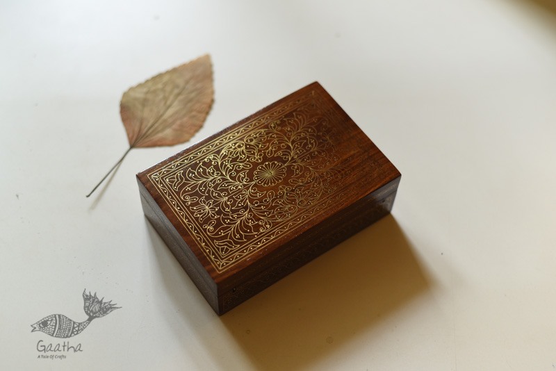 shop Tarkashi Box ~ Wood Inlay with Brass Wire