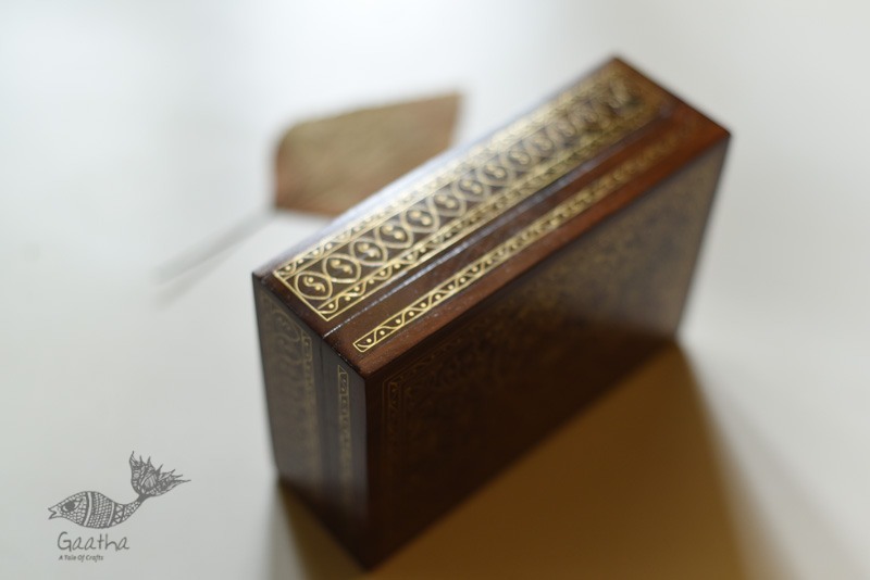 shop Tarkashi Box ~ Wood Inlay with Brass Wire